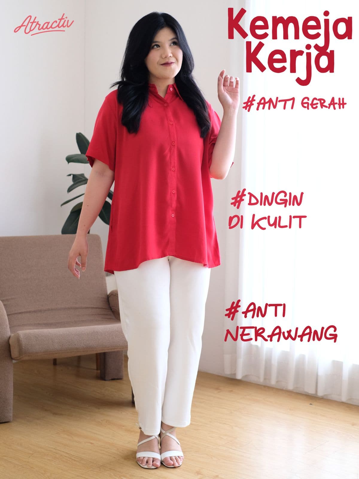 Kemeja Rayon Lengan Pendek ATRACTIV
